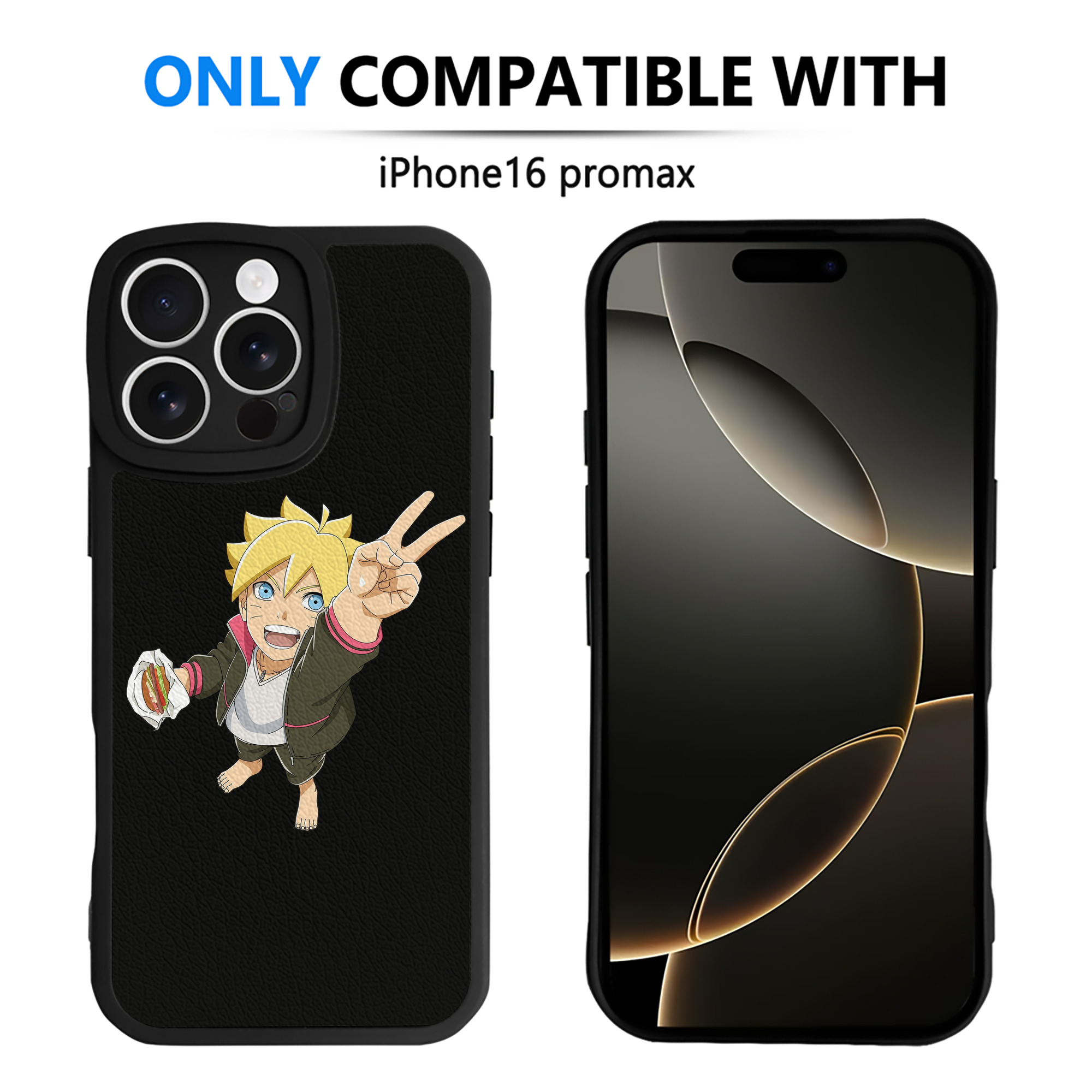 （画像用） NARUTO -ナルト- うずまき ボルト Uzumaki Boruto 【iPhone 16シリーズ対応】シリコンスマホケース（レザー調） 材質：シリコン
